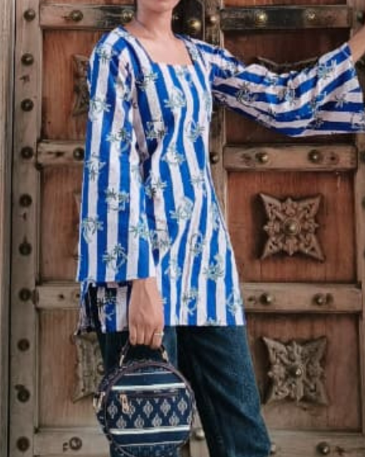 Aafreen-Blue Short Kurti